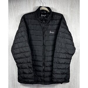 Slumberjack Black Down Puffer Jacket Men L Lightweight Packable Outdoor Warm